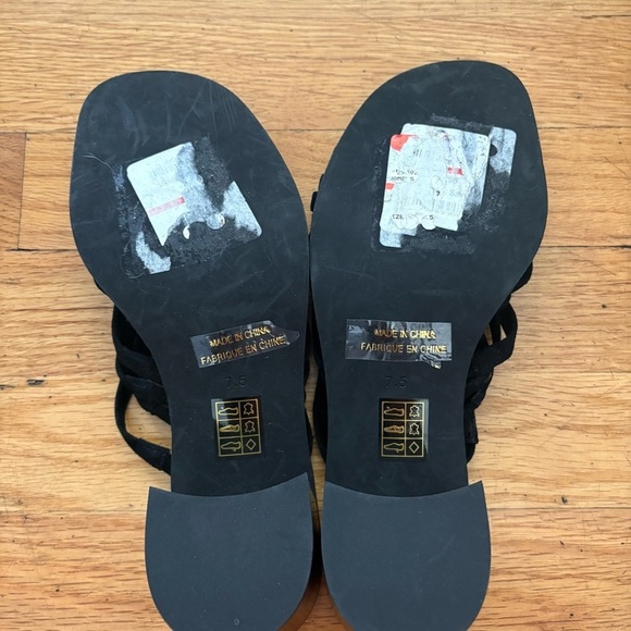 Jeffrey Campbell Black Leather Strappy Sandals Size 7.5 - Picture 4 of 5